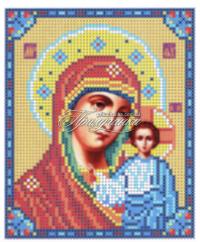 Схема для частичной вышивки бисером "Казанская"
