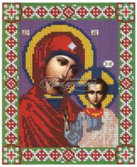 Схема для частичной вышивки бисером "Казанская"