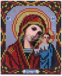 Схема для частичной вышивки бисером "Казанская"